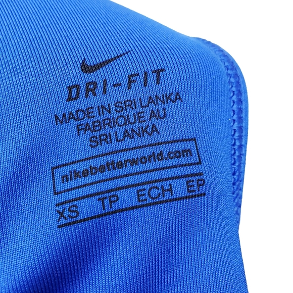 NIKE Blue Logo Swoosh Racerback Sports Bra XS - Picture 4 of 4